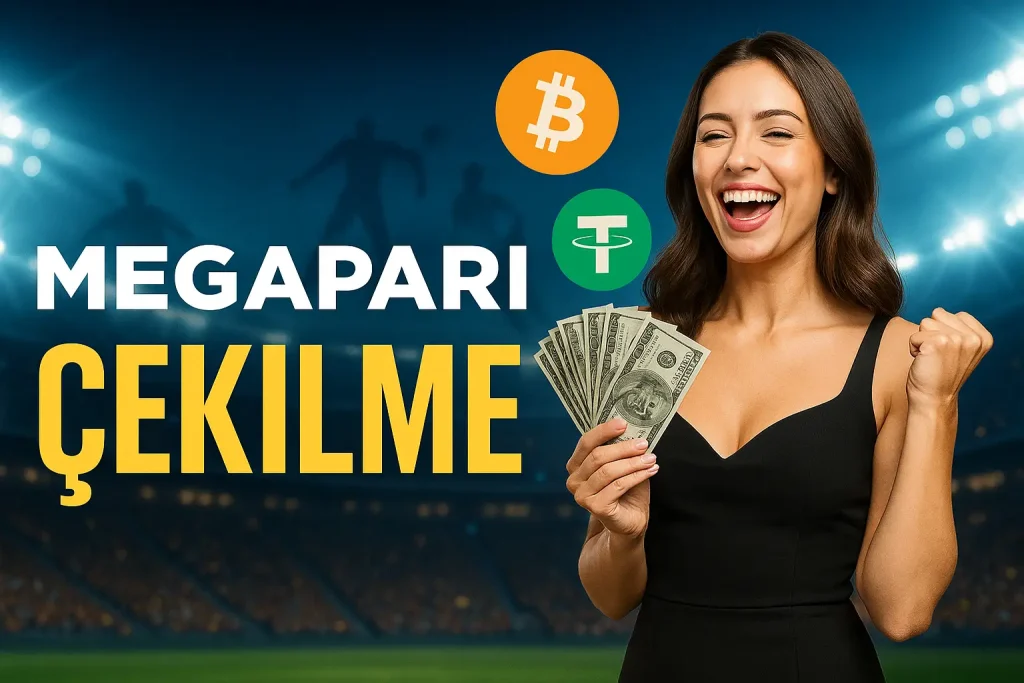 Megapari platformunda hızlı ve güvenli para çekme sürecini simgeleyen illüstrasyon